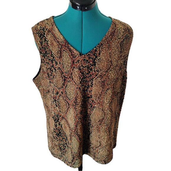 Laura Ashley Woman's Sleeveless V-neck Blouse Large - Picture 5 of 11